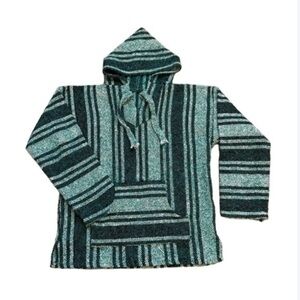Mexican baja hoodie poncho pullover sweater.Says size medium but fits size small
